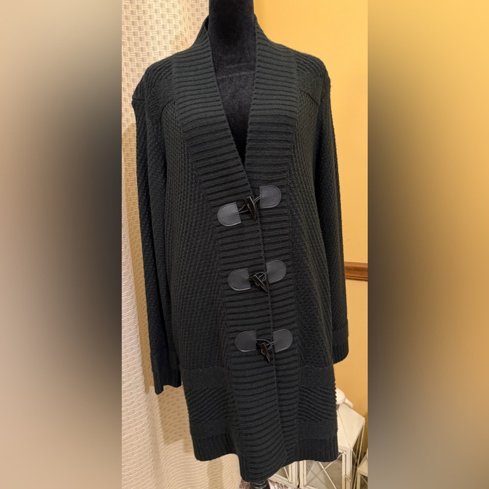 Laura Scott Black Toggle Cardigan